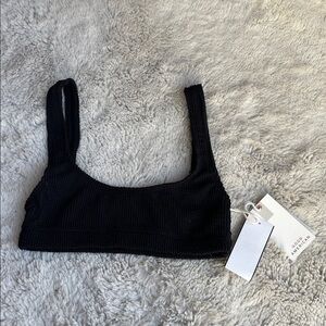 Good American Black Textured swim top size 00/0